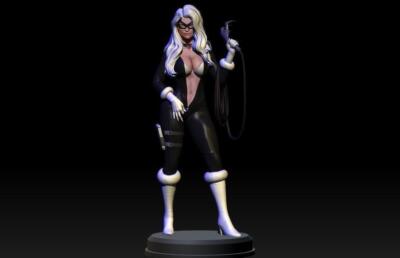 Black Cat Resin Sculpture Statue Model KitUnpainted/Unassembled