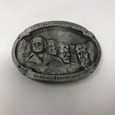 Vintage MOUNT RUSHMORE GOLDEN ANNIVERSARY 1941-1991 Belt Buckle Pewter