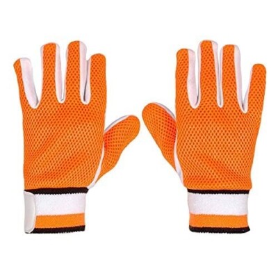 Wicket Keeping and Batting Sponge Net Padded Inner Gloves orange US