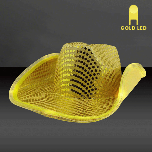 LED Light Up Flashing Cowboy Hat With Sequins By Party Glowz - Picture 31 of 32