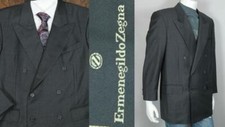 ERMENEGILDO ZEGNA Italy Super 100s Wool Double-Breast Suit Jacket Sports Coat