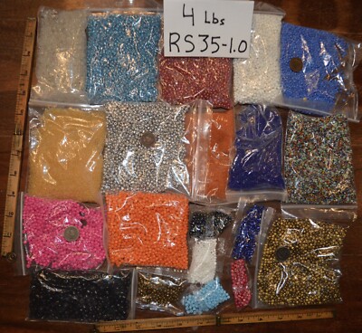 Large Huge Lot Pounds Jewelry Making Seed Beads NWOT Glass