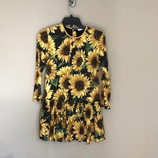 NWT Authentic Dolce&Gabbana Girl's Sunflower Print Dress size 10
