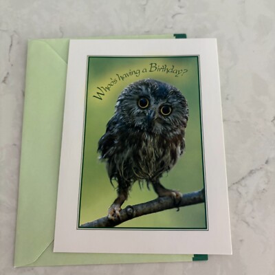 Owl Whoo's Having A Birthday? Card with Envelope National Wildlife Federation