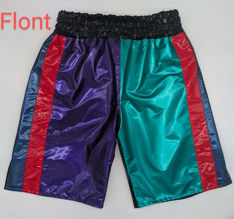 Baúles de Boxeo PVC Brillante (con Forro de PVC) Coloridos (Talla 4L para Hombre) Pantalones Cortos/3XL Foto 4 de 4