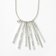 Touchstone Crystal Sparkling Sticks Rhodium Crystal Necklace Swarovski 💎15-18" 