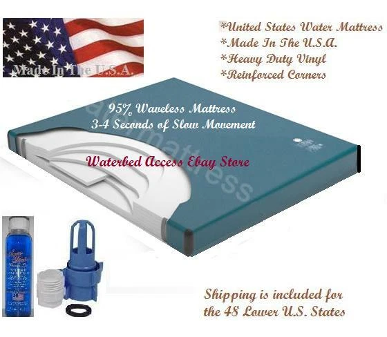 Colchón cama de agua King Softside con vejiga sin ondas, funda de almohada y calentador Foto 4 de 4