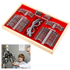 Optical Trial Lens Set Metal Rim Optometry Kit 104PCS w/ Free Accessories + Case