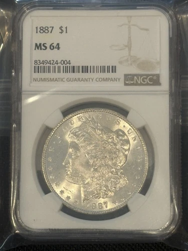 1887 Morgan Silver Dollar $1 NGC MS 64