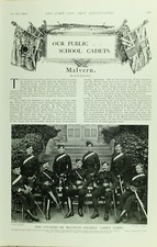 1902 Aufdruck Gesetzliche Schule Kadetten Malvern Offiziere 1st Worcester Royal