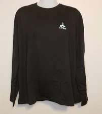 LAFROI Mens Black Fleece Lined Long Sleeve Thermal Slim Fit Workout Shirt XXXL