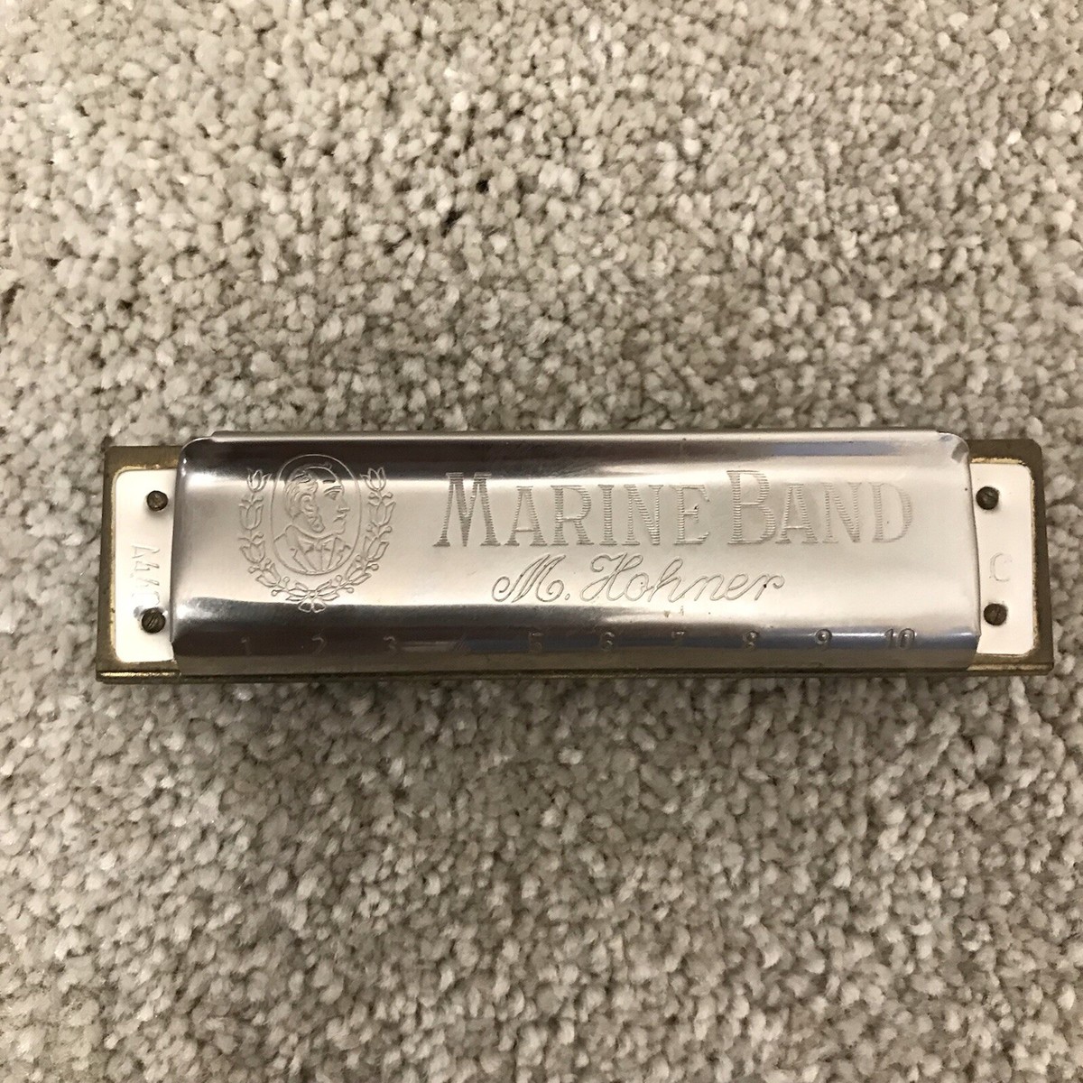 M. Hohner Marine Band Harmonica Germany No 1896 w/ Plastic