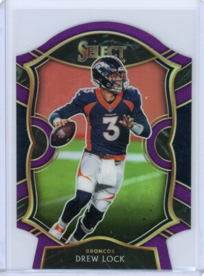 Drew Lock 2020 Panini Select Purple Concourse Die-Cut #27 Broncos/Seahawks