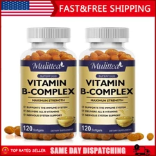 2*120 Vitamin B Complex B1,B2,B6,B12 Biotin Inositol Folate Choline High Potency