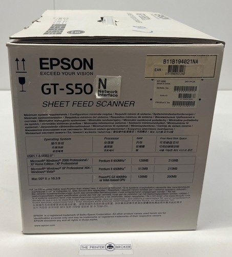 Epson GT-S50 A4 Document Sheet Feed Scanner B11B194011 - Picture 5 of 10