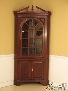 28923e Stickley Large Solid Cherry Chippendale Corner Cabinet 2