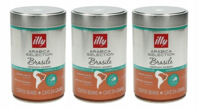 3 x ILLY BRASILE - Coffee Beans Tin 3 x 250g / 8.8oz