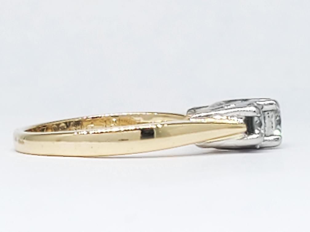 18K Solid Yellow Gold 950 Solid Platinum Diamond … - image 3