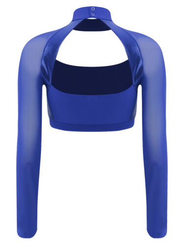 Women Cheer Uniform Tops Night Club Crop Top Rhinestone Cheerleader Costume - Picture 35 of 87