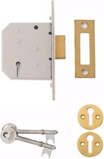 Yale Lever Deadlock 65mm Polished Brass