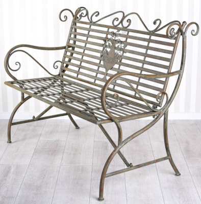 Metall Sitzbank Gartenbank Vintage Parkbank Eisenbank Balkonbank Terrassenbank