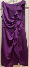 Max and Cleo Formal Party Cocktail Dress Size 10 Purple Plum Back Zip Prom 177