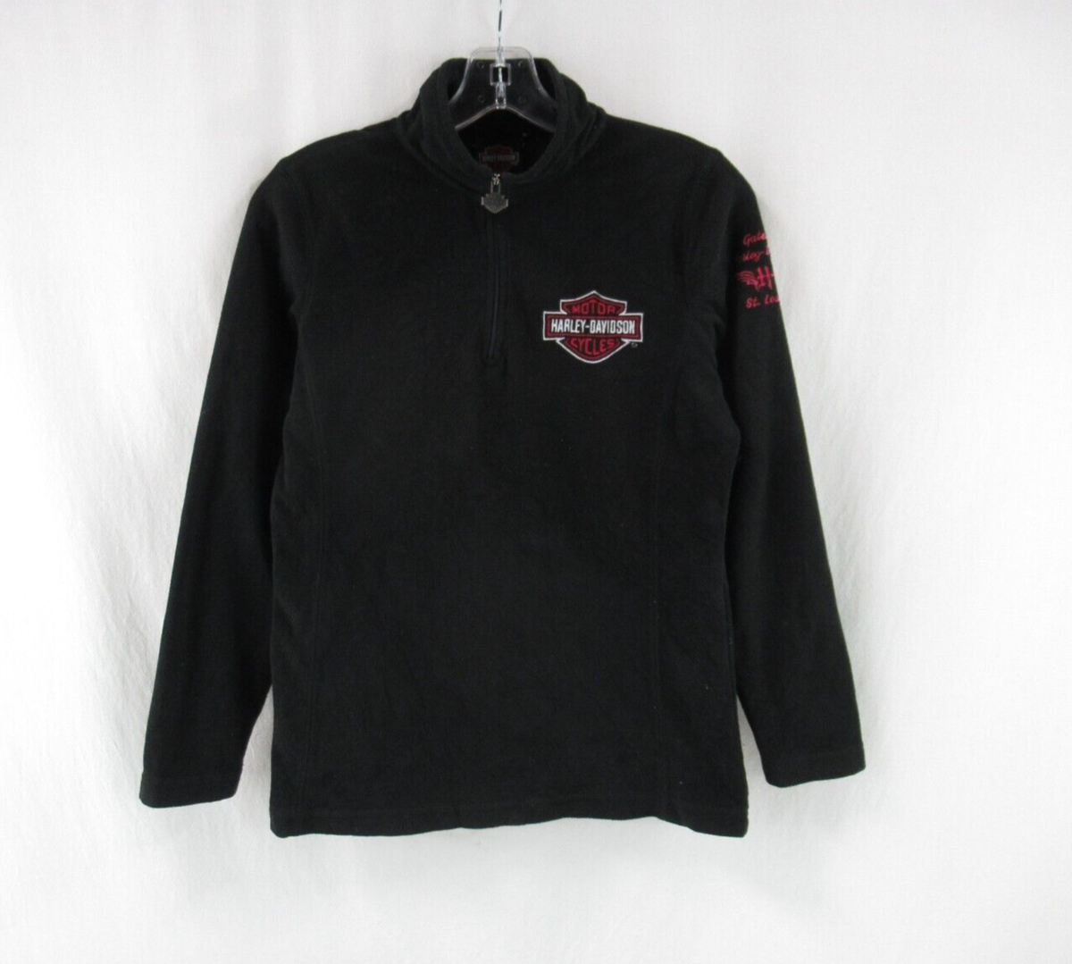 Harley Davidson Youth Black 1/4 Zip Fleece Pullover Top #B544 | eBay