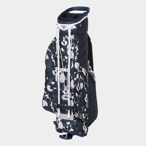 adida Golf PLAY GREEN Graphic Unisex Caddy Stand Bag White x Navy HT6814 Japan - Picture 4 of 8