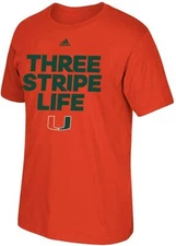 Adidas NCAA Univ. of Miami Ultimate Tee Orange,Green DX4494 