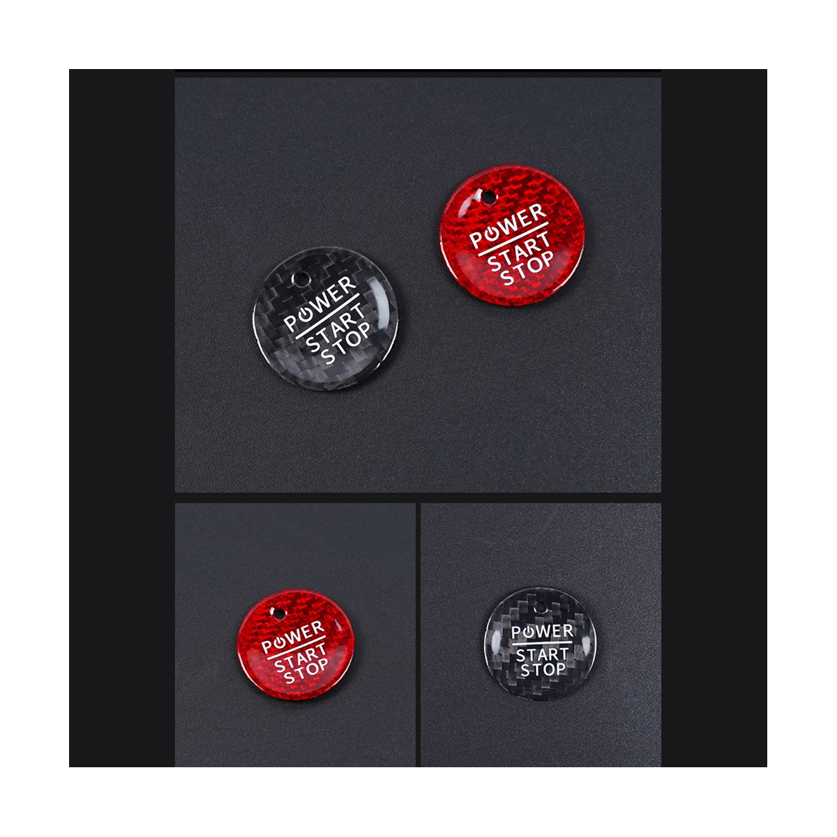Car Start Stop Engine Button Real Carbon Fiber Sticker Push Button ...