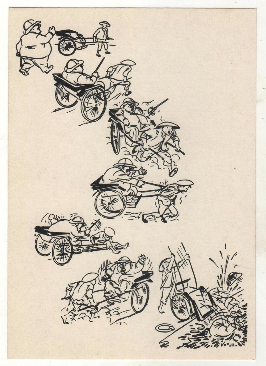 1959 Caricature ANTI-colonialism RICKSHAW Herluf Bidstrup OLD