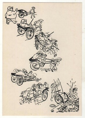 1959 Caricature ANTI-colonialism RICKSHAW Herluf Bidstrup OLD
