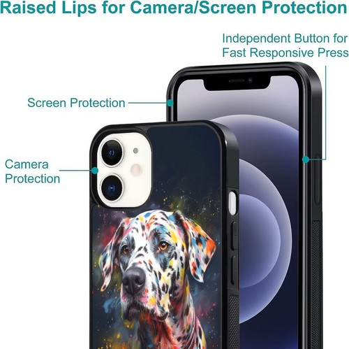For iPhone SE XS XR Max 5 6 7 8 Plus Shockproof Cover Adorable Spotted Dalmatian - Picture 24 of 25