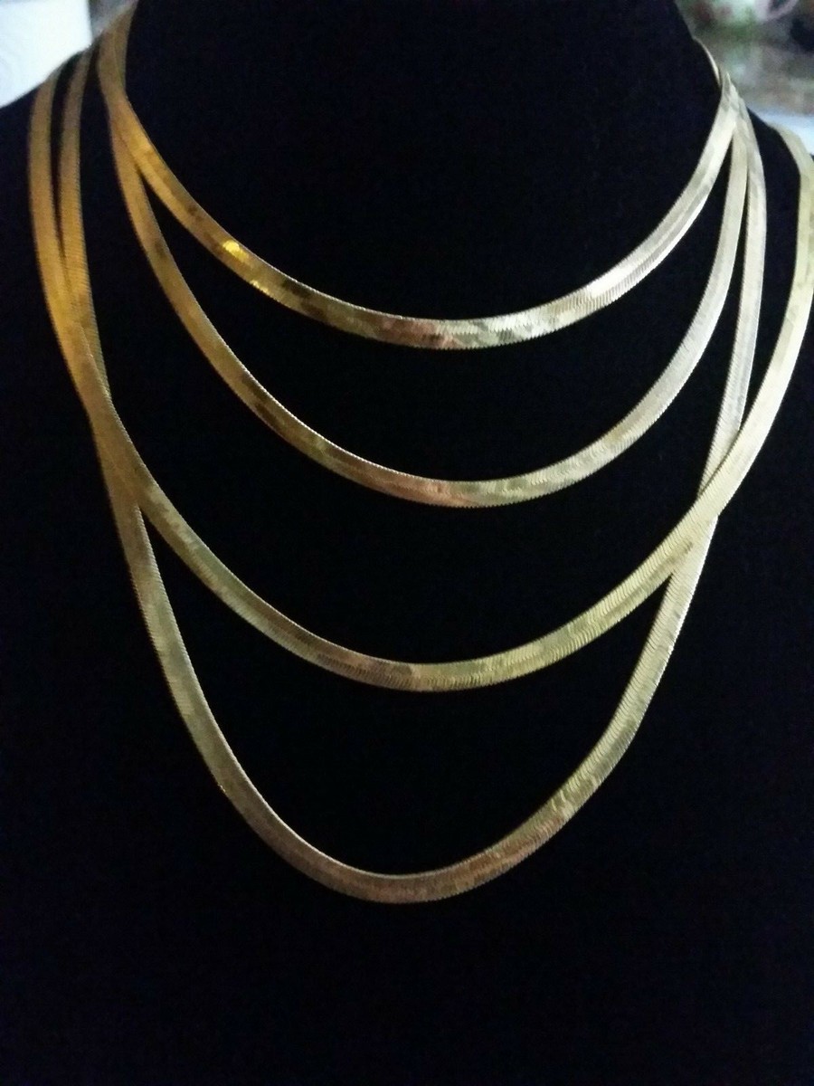 24 K Gold filled Flat Herringbone 24