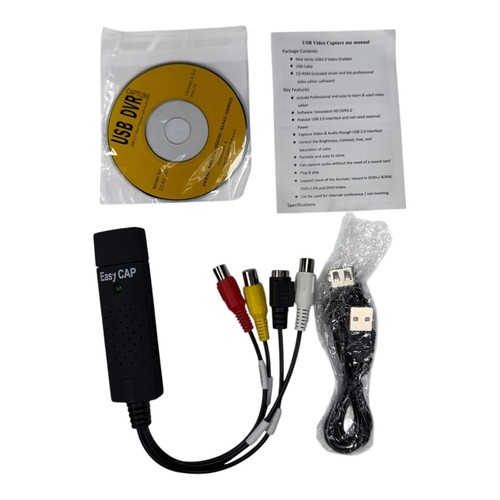 EasyCAP USB 2.0 Adapter do przechwytywania wideo z audio – zestaw konwertera VHS na DVD - Zdjęcie 4 z 5