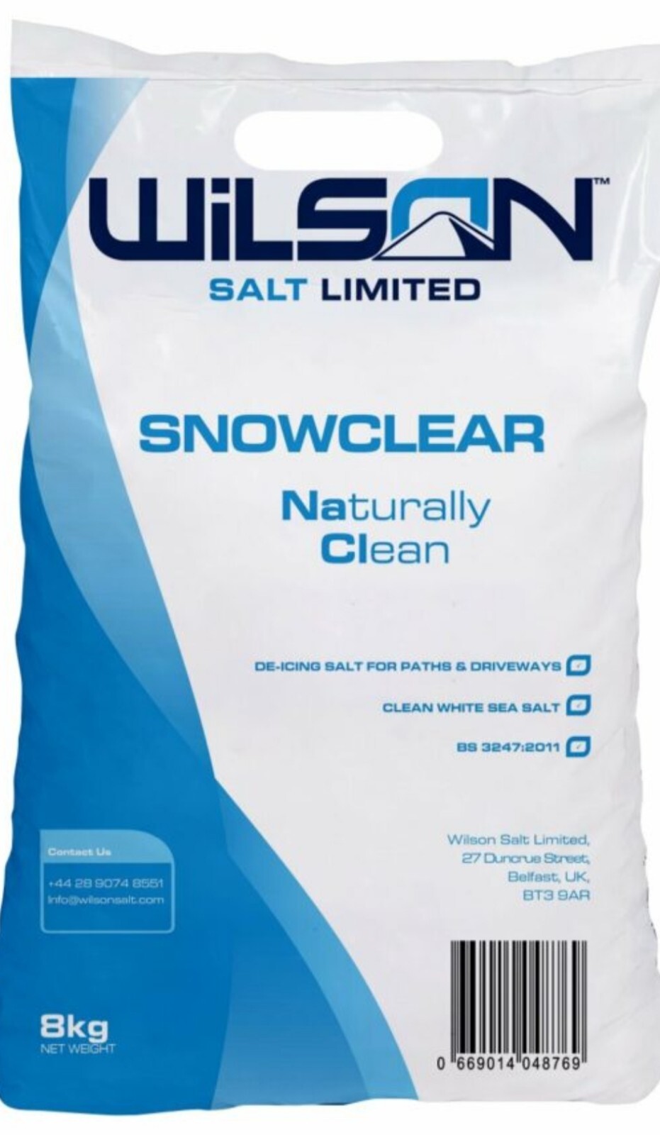 White DeIcing Rock Salt 25Kg Bag For Car Parks Driveway Path Ice Snow