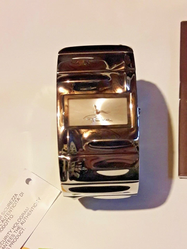 Reloj pulsera para mujer Roberto Cavalli cola de cocodrilo R7253270015 esfera plateada puño Foto 4 de 4