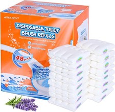 Flushable Toilet Wand Refills 48ct Fresh Disposable Toilet Brush Toilet Cleaner.