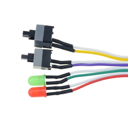Computer Motherboard Power Cable Original with LED Light PC Power Reset Switch - Afbeelding 6 van 6