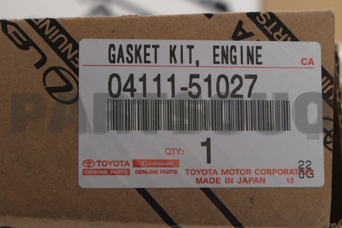 0411151027 Genuine Toyota GASKET KIT ENGINE 04111-51027 | eBay