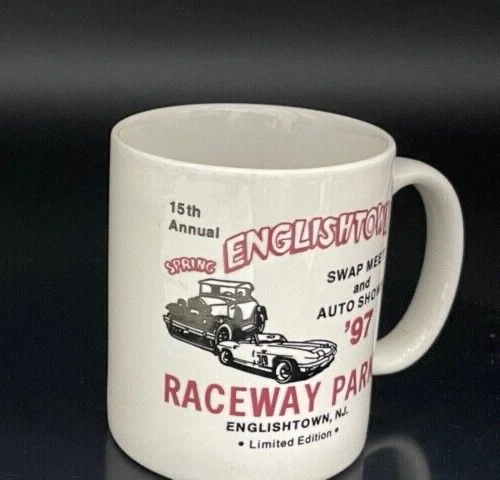 TAZA DE CAFÉ VINTAGE "1997 SUPER COOL ENGLISHTOWN "ETOWN" "RACEWAY PARK" Foto 4 de 4