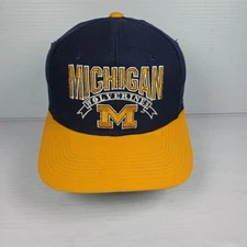 Vintage 90s Michigan Wolverines Two Tone Snapback Hat The Game Youngan