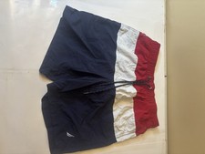 Nautica Quick Dry Red, White, Blue Brief Lined Swim Trunks Boardshorts Men's