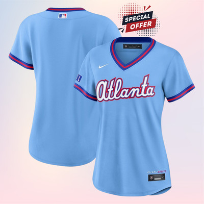 Women Braves Blank 2026 City Connect Stadium Jersey Powder Blue