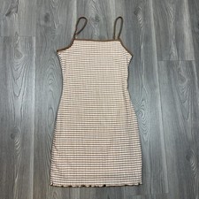 SO Brown & White Gingham Bodycon Mini Dress - Womens Small