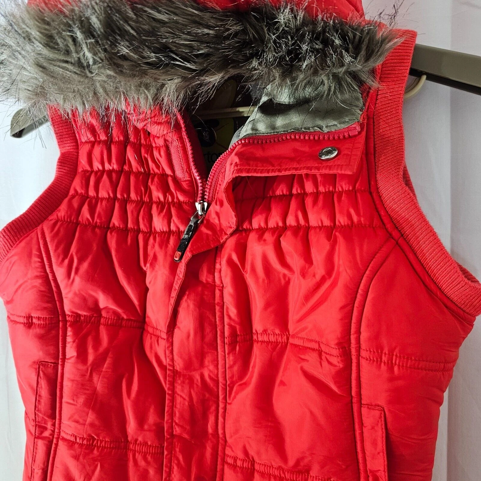burton vest puffer dry ride hooded faux fur ski insulated jacket
