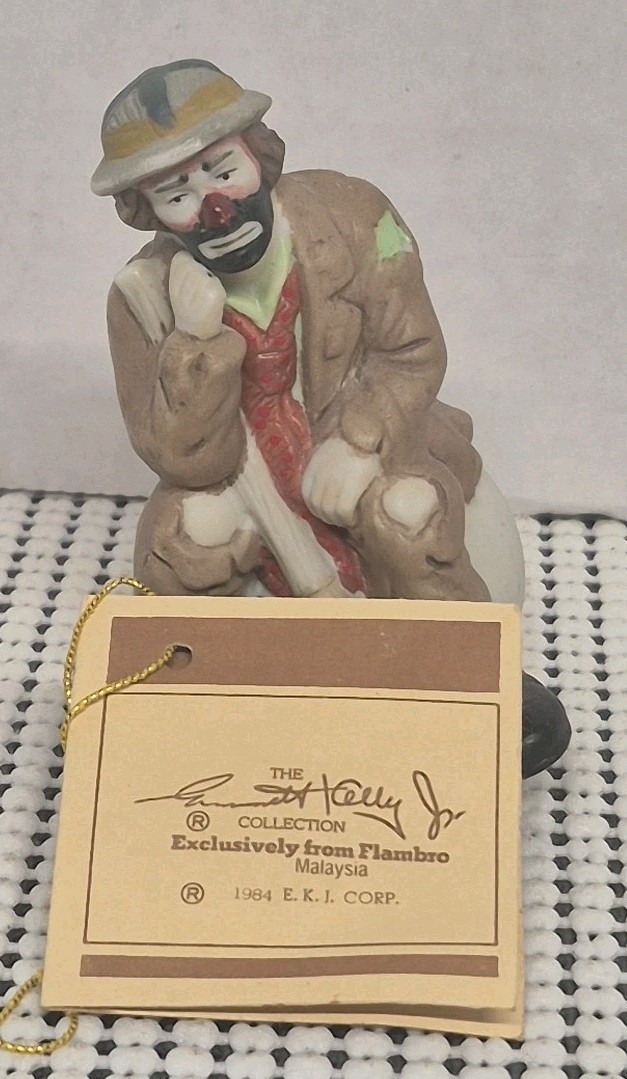 Vintage Emmett Kelly Jr Flambro Miniatures Collection- Clown Balancing on a Ball