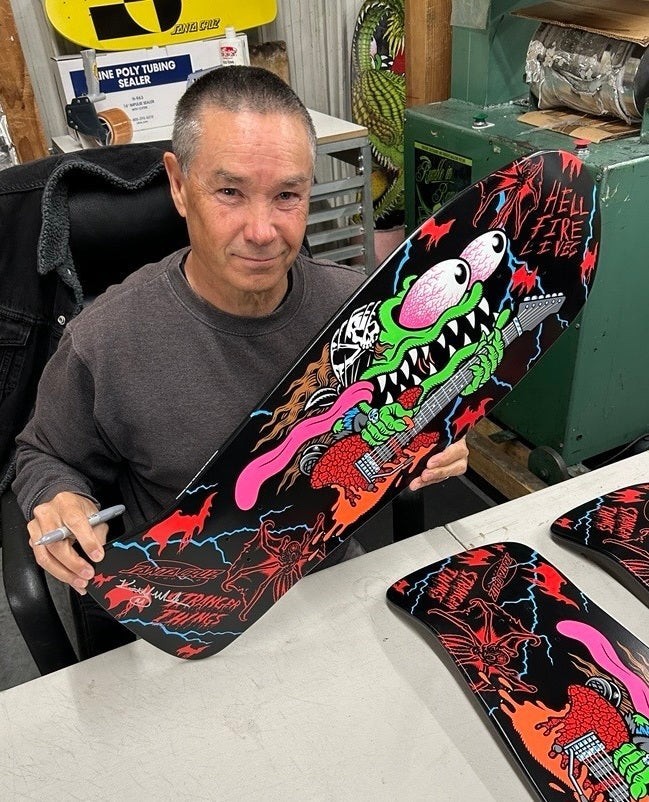 Signed Santa Cruz x Stranger Things Meek Eddie Slasher Skate