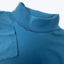 Duluth Trading Co Women's 2XL Teal Aqua Blue Pullover Turtleneck Cotton Knit Top