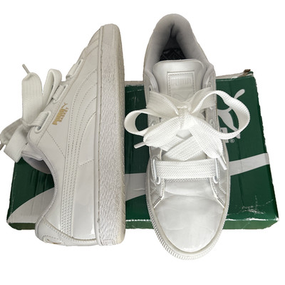 Puma Turnschuhe Damen weiß Größe UK 7,5 EU 41 Lackleder dicke Spitze 363073-02